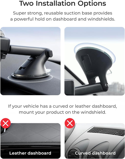 iOttie Easy One Touch 6 Universal Car Mount Dashboard & Windshield Suction Cup Phone Holder for iPhone Samsung, Google, All Smartphones...