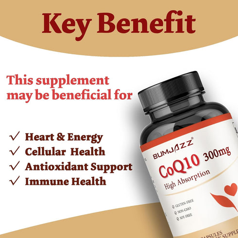 CoQ10 300mg - 120 Capsules - High Absorption - Non-GMO - Gluten-Free - Coenzyme Q10 - CoQ10 Capsules...