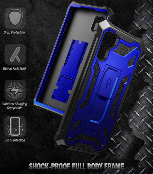 Poetic Spartan Series Designed for Samsung Galaxy Note 10, Full-Body Rugged Dual-Layer Metallic Color Accent with Premium Leather Texture Shockpro...