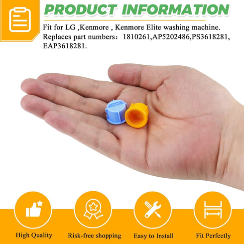 AGM73269501 Washer Water Inlet Valve Filter Screen by Techecook - Compatible for L-G Ken-more Washing Machine - Replaces 1810261, AP5202486, PS3618281, EAP3618281 L-G (Pack of 4)