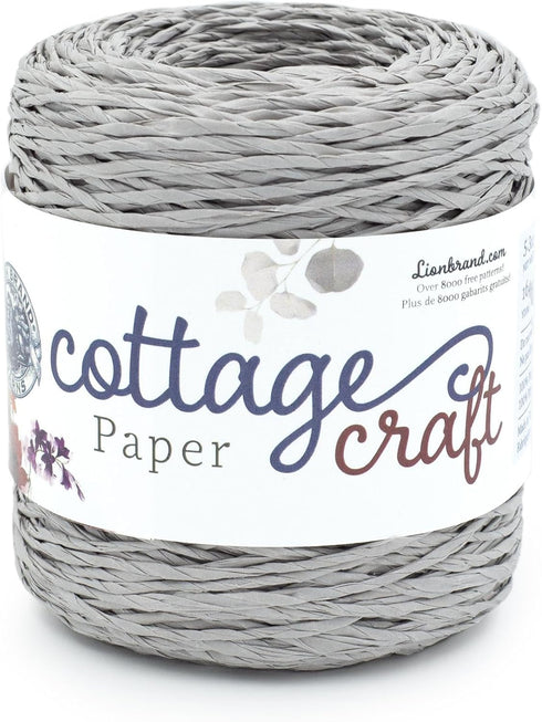 Lion Brand Yarn Cottage Craft Paper, Craft Yarn, Grey, 1 Pack...