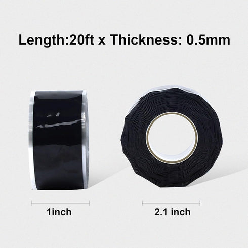 Seal Self Fusing Silicone Tape, 2 Rolls 1inx10' Weatherproof Hose Repair Tape, Heavy Duty and Leak Proof Rubber Hose Tape?Flex Seal Tape for Emerg...