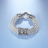 UNY Popcorn Chain Center Circle Pave Stone Unique Bracelet Magnetic Claps Designer Inspired Jewelry...