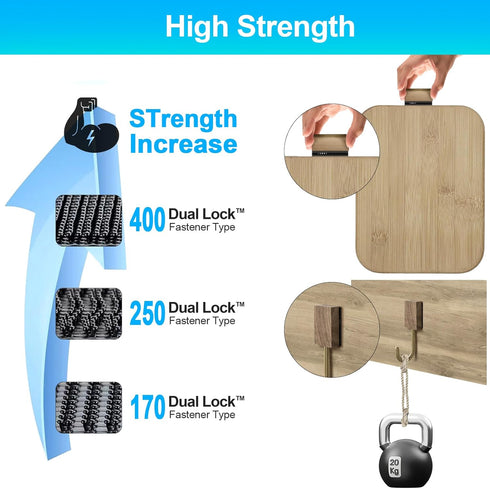 Dual Lock Fastener 1in x 2in Heavy Duty Mounting Tape, 10PCS Reclosable Self Mating Fastener SJ3550 400 Black for Indoor/Outdoor...