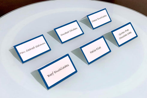 Tented Place Cards - 50 Pack - Folded Cards for Weddings, Buffet Food Labels, Banquet Tables, Cocktail Parties, and Name Cards - Made of 14 pt. Ma...