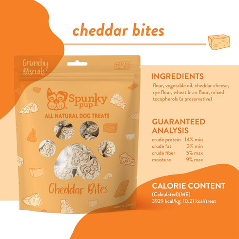 Spunky pup Cheddar Bites, Crunchy Biscuit Treats, 10 oz...
