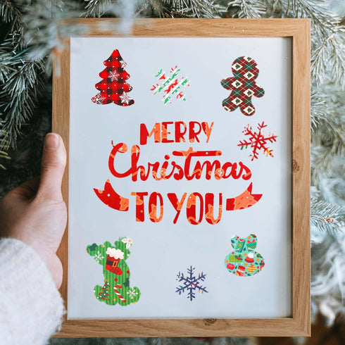 24pcs Christmas Pattern Paper, 11.8x11.8 Inch Double Sided Christmas Craft Paper Snowman Santa Claus Decorative Craft Paper for Scrapbook Cards Ma...