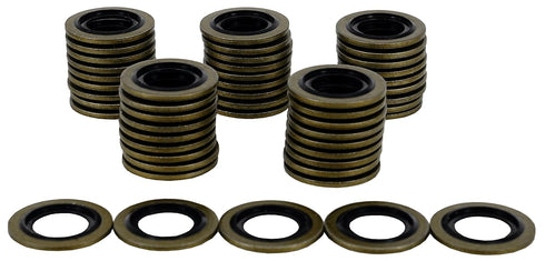 50PCS M14 Self-Centered Bonded Seal Oil Washers Gasket, Engine Oil Crush Washers Drain Plug Gaskets by Dsnaduo...