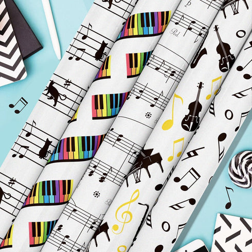 Scrapbook Paper 11.8x11.8 Inch Musical Note Pattern Paper Double-Sided Craft Paper Decorative Paper Folded Flat for Art Craft DIY Card Making, Scr...
