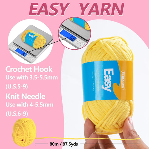 Soft Amigurumi Yarn for Crocheting with Easy-to-See Stitches Chunky Yarn Bulk, Knitting & Crochet Supplies for Beginner to Crochet Amigurumi and O...