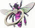 Bee Shape Style Alloy Color Paint Panel 360°Rotation Cell Phone Ring Holder Stand,Compatible for iPhone Samsung LG and Other Smartphones (Purple)...