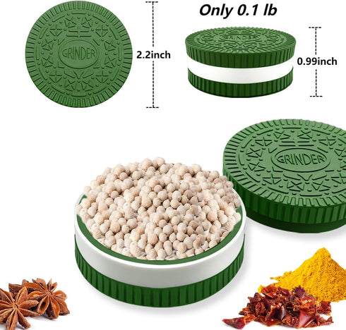 Grinder, 2.2 Inch Stronger Grip Biscuit Shape Design Grinder (Single, Green)...