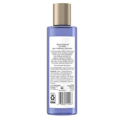 Neutrogena Gentle Oil-Free Eye Makeup Remover & Cleanser for Sensitive Eyes, Non-Greasy Makeup Remover, Removes Waterproof Mascara, Dermatologist ...