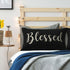 Nice Gift Inspirational Blessed Letters Words Waist Lumbar Black Cotton Linen Throw pillow case Cushion cover for Sofa home decorative Oblong 12x2...