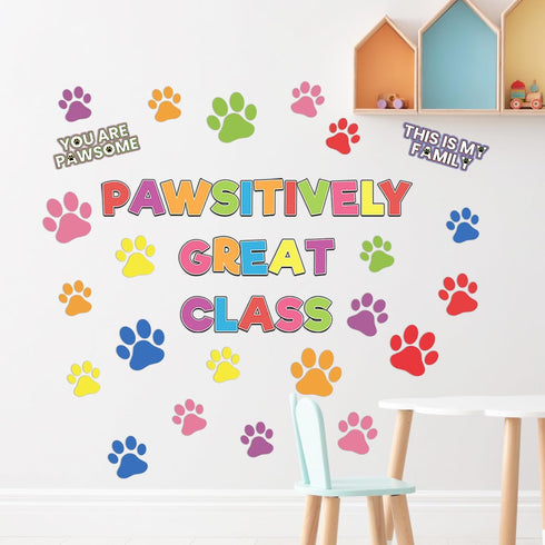 Paw Prints Bulletin Board Classroom Decorations Dog Paw Print Bulletin Board Supplies Pawsitively Great Class Bulletin Board Set Mini Paw Print Cu...