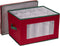 Household Essentials 540RED Holiday China Storage Chest with Lid and Handles, Cocktail Glasses and Red Canvas with Green Trim...