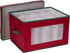 Household Essentials 540RED Holiday China Storage Chest with Lid and Handles, Cocktail Glasses and Red Canvas with Green Trim...