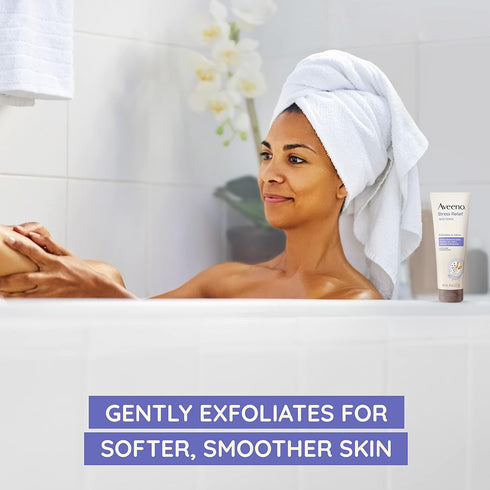 Aveeno Stress Relief Body Scrub, Exfoliating Body Wash for Softer, Smoother Skin, Formulated with Prebiotic Oat & Lavender Scent to Calm & Relax, ...