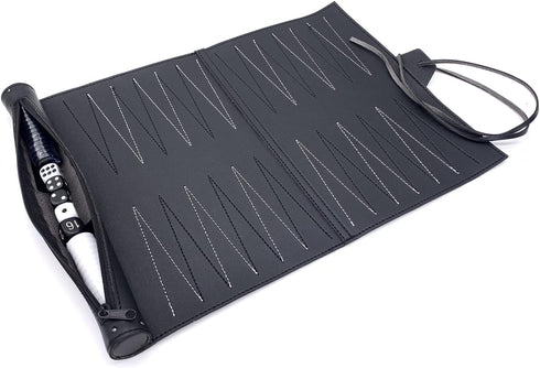 Roll-Up Travel Backgammon Games, Foldable Board Games, PU Travel Game, Portable Lightweight Backgammon Game Set...