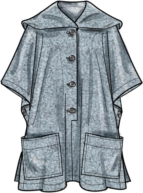 Simplicity Misses' Ponchos Sewing Pattern Kit, Code S9649, Sizes S-M-L-XL-XXL, Multicolor...