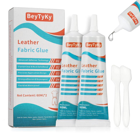Strong Permanent Fabric Glue - Clear, Washable, No-Sew Liquid Stitch Glue for Fabric Clothing Repair...