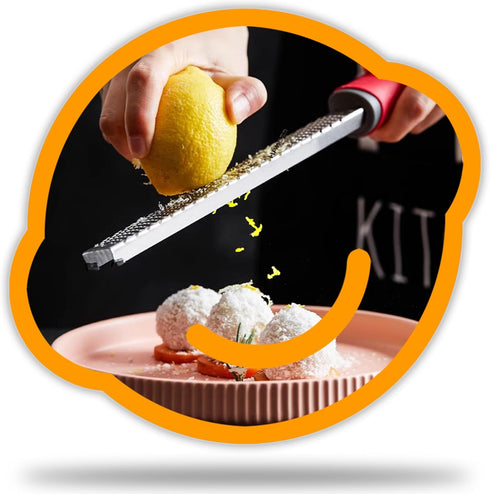 Grater Citrus Orange Lime Lemon Slicer with Channel Knife Stainless steel with non-slip rubber handle 2-pcs multi-tool set...