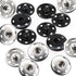 JOSDIOX Sew on Snap Buttons 12 Sets B Metal Snap Fastener Buttons Press Button for Sewing Clothing Silvery and Black (Large Size 1.0IN /25mm)...