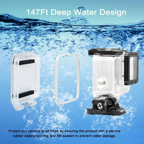 Suptig Case Housing Waterproof Case for Gopro Hero 7 Black Gopro Hero 5 Gopro Hero 6 Gopro Hero 2018 Action Camera Waterproof 147ft(45Meters)...