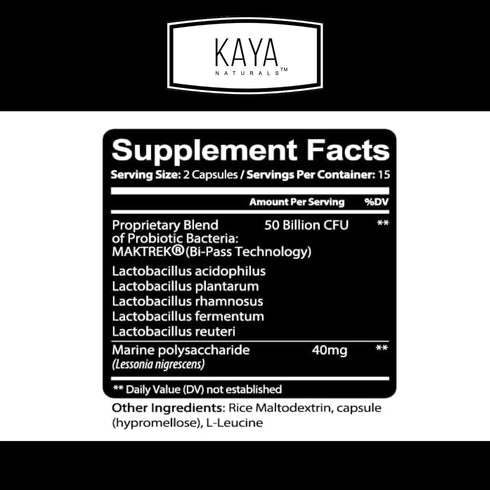 Kaya Naturals Probiotic 50 Billion CFU | Probiotics for Women, Probiotics for Men and Adults, Natural | Gut Health & Immune Support Supplement | P...