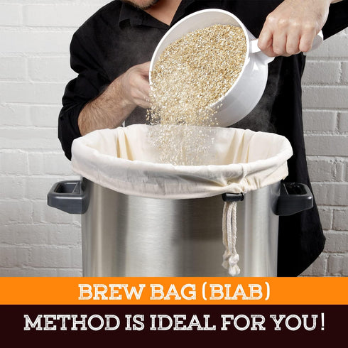 Brew Bag, 26" x 22", 2 Pack, 100% Unbleached Cotton Bag for Homebrewing, Fine Cheesecloth Bag for Fruit/Cider/Wine/Beer, Reusable Drawstring Strai...
