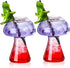 SuproBarware Wine Glasses Creative Mushroom Shaped Cocktail Drinks Glass Cup Set of 2 Clear 250ml/8.5oz for Party Novelty Drinking for KTV Bar Clu...