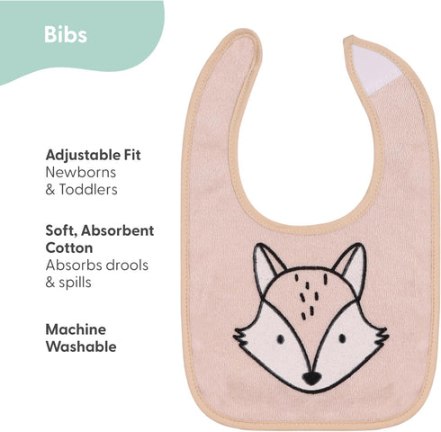 The Peanutshell Baby Boy or Girl Terry Bibs Set of 8-100% Cotton, Soft, Absorbent Baby Bibs for Boys and Girls, Unisex Toddler Set, Newborn & Infa...