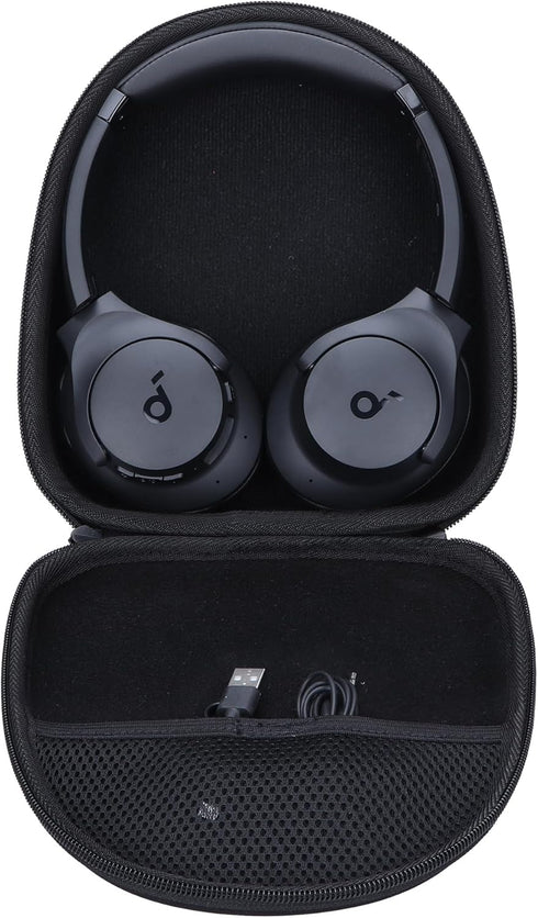Hard Carry Case Compatible with Anker Soundcore Life Q20 Q30 Q35 Q40 Q45 Q20+ Q20i Hybrid Active Noise Cancelling Headphones (Black case)......