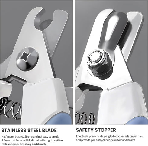 Dog & Cat Nail Clippers, Pet Nail Clipper and Trimmer with Safety Guard to Prevent Over Cutting, Grooming Razor Sharp Blades with Nail File for Sm...