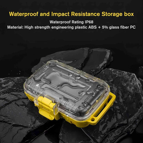 OKCSC IP68 Waterproof Portable Protective Hard Case Headsets Earphones Cables Adapter Box 3mm PE Shockproof lining All Weather for Running Camping...