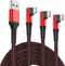 3Pack 90 Degree iPhone Charger 6ft, Apple iPhone Charging Cable Nylon Right Angle 6 Foot, Apple MFi Certified 6 Feet Lightning Cord Long for Apple...