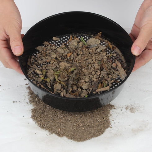 Gardening Sand Soil Compost Sifter,4 Pack Rock Garden Sieve Soil Sifter, Round Plastic Soil Sifting Pan Sand Sifter Set for Home Plant Gardening S...