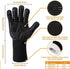Heat Resistant BBQ Gloves for Hot Temperature Cooking, Barbecue Grilling or Baking Bread Pizza, Safe Oven Mittens with Fingers...