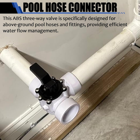 Three-way Swimming Pool Diverter Valve 1 1/2 Inch Female Threaded Replacement Valve for Pools and Spas 3 Way Valve Pool Hose Connector Above Groun...