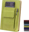 Refillable Lined Leather Journal Notebook, A5 Size Journal for Women Men,100gsm 200 Pages Thick Paper Notebooks with Front Pockets and Pen Pocket,...