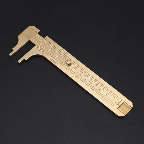 Double Scale Vernier Calipers Brass Sliding Gauge Sliding Pocket Caliper Handy Measuring Tool mm/inch for Measuring Jewelry(100mm)...