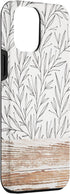 iPhone 12 Pro Max Boho Rustic Botanical Leaf Pattern Vintage Beige Case...