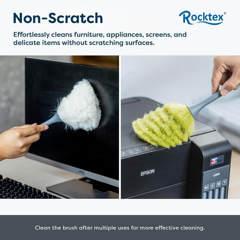 3 Pack Microfiber Delicate Duster & Detail Brush - Dual Ended Duster with Microfiber, Electrostatic and Washable Screen Static Cleaning Tool for O...