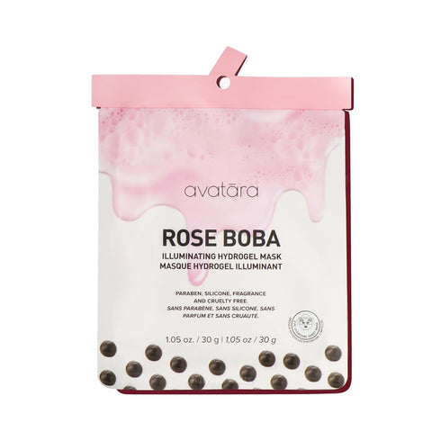 Avatara - Rose Boba Hydrogel Mask, Cooling Facial Mask, 2-Piece Glow-Enhancing & Balancing Skin Care Mask with Niacinamide & Rose Extract, 30 g...