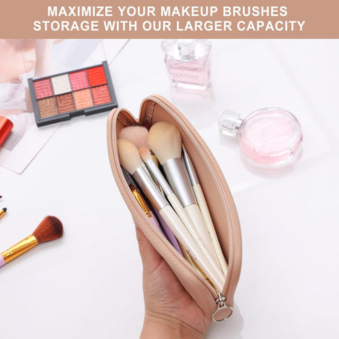 Travel Makeup Brush Holder Portable Makeup Brush Organizer Anti-fall Out Silicone Makeup Bag Travel Case Waterproof & Easy-Clean Small Pouch Trave...