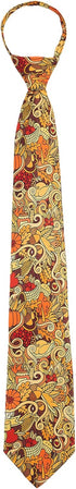 Jacob Alexander Men's Doodle Art Celebration Dinner Happy Thanksgiving Zipper Neck Tie - Yellow Orange...