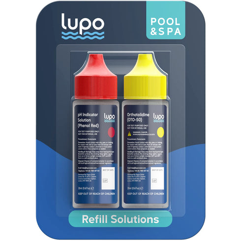 Lupo 3-in-1 Water Test Kit Refill Solutions for Swimming Pools & Spas | Water Chemical Test Kit for pH, Chlorine and Bromine (Refill Bottles ONLY)...