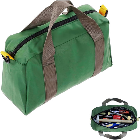 Canvas Wide Mouth Tool Bag, Heavy Duty Large Capacity Handbag, Portable Home Tool Organizer for Storage for Screwdrivers, Wrench, Plier, Nails, Pl...