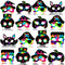 OuMuaMua 30PCS Halloween Rainbow Scratch Mask Art Craft Kit, Bat Witch Pumpkin Zombie Pirate Skull Scratch Paper Art Mask for Halloween Party Craf...