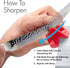 50883 - Edge Grip 2-Stage Knife Sharpener - Red - Coarse & Fine Sharpeners - Compact - Stable Non-Slip Base - Soft Grip Rubber Handle - Straight &...